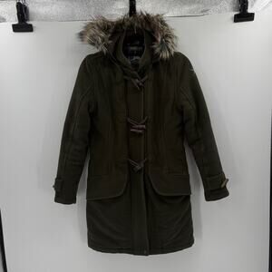 I. Spiewak & Sons Peacoat w/Thinsulate & removable fur hood - Green - Small